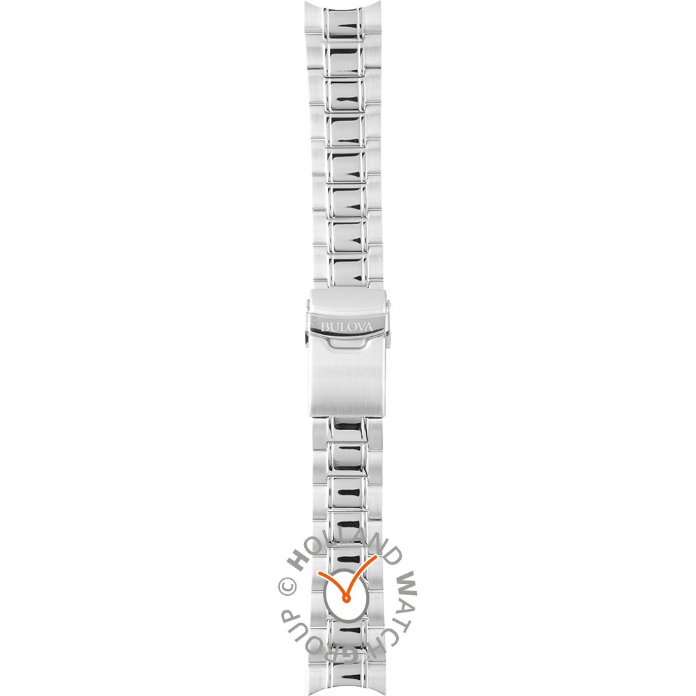 Bulova American Clipper White Dial Black Strap Steel Watch | Bulova