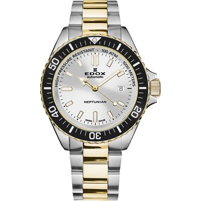 EDOX◇LES COMBES/自動巻腕時計/アナログ/ステンレス/WHT/SLV/SS