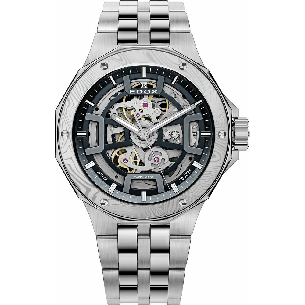 ウォーキングデッドエイブラハムメダリオン＆スケッチカード Edox Delfin 85310-3DM-NGIN Delfin Mecano Skeleton Damascus Watch