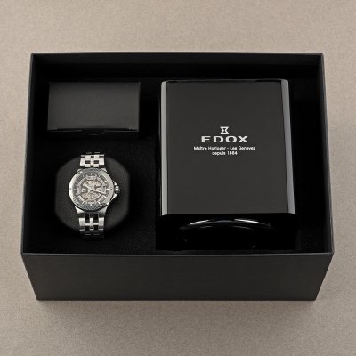 Edox Delfin 85310-3DM-NGIN Delfin Mecano Skeleton Damascus Watch