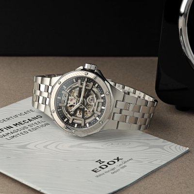 Edox Delfin 85310-3DM-NGIN Delfin Mecano Skeleton Damascus Watch