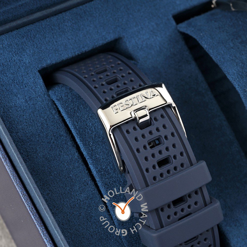 Bracelet De Montre Festina F20665/6 - Caoutchouc Bleu Clair/turquoise, Neuf Avec étiquettes