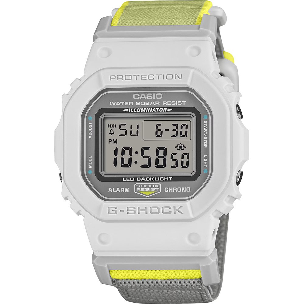 高*次様 CASIO G-SHOCK シルバー/ホワイト G-Shock Origin DW-5600MNC-7A8ER 5600 FIDLOCK® Watch • EAN