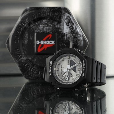 Casio G-Shock GA-2100BCE-1AJF – Utility Black Series, Orologio Uomo Con Cinturino In Resina Eco E Retroilluminazione LED