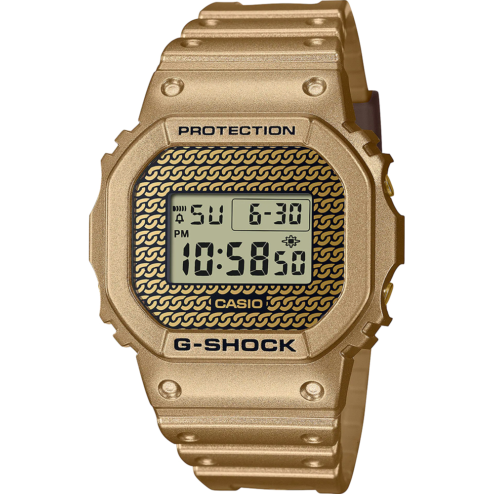 G-Shock Classic Style DWE-5600HG-1ER Hip Hop Gold Chain Watch • EAN:  4549526320675 • hollandwatchgroup.com