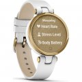 Gold and white ladies multisport smartwatch with leather strap Spring Summer Collection Garmin