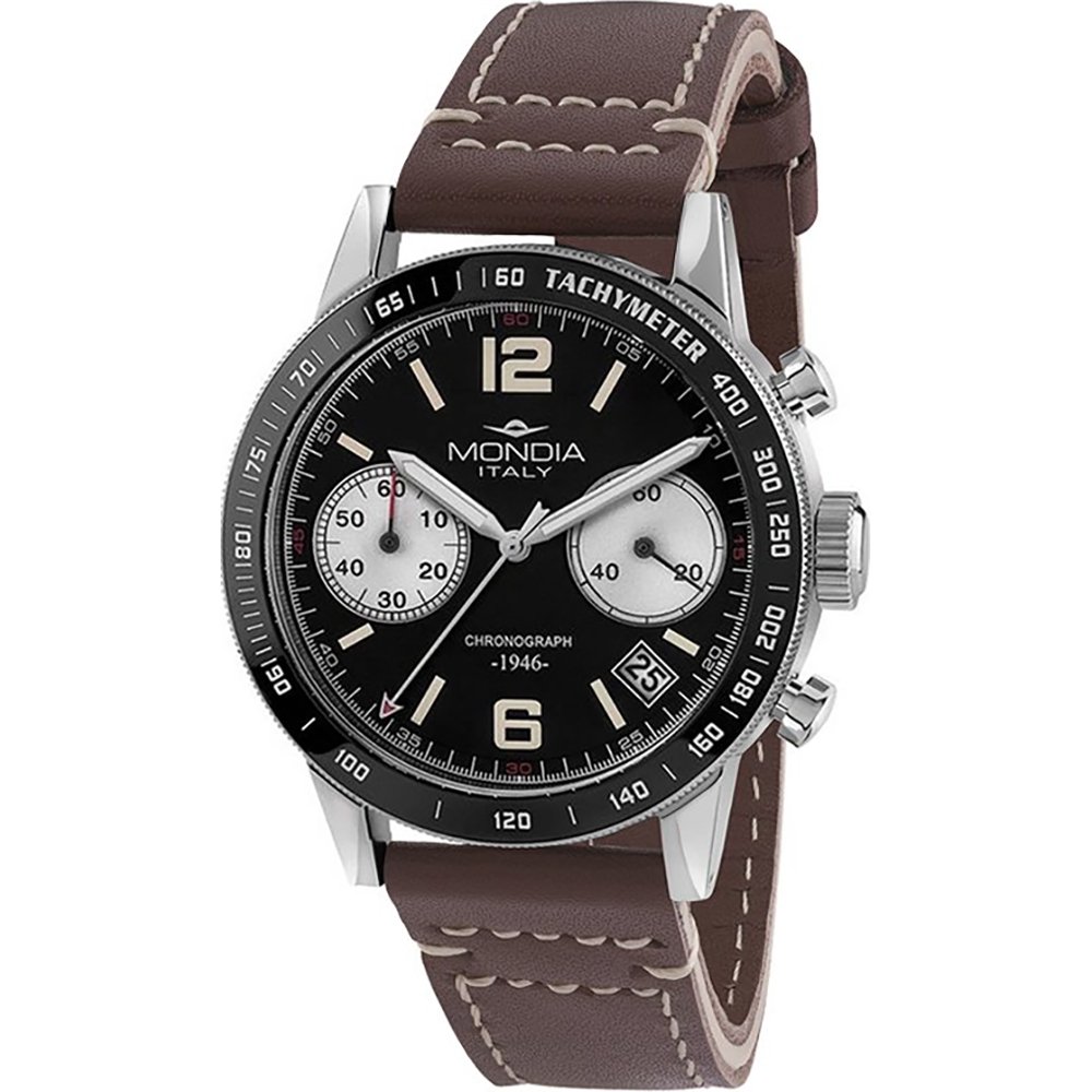Montre Mondia Élégance Automatique MS-208-SS-BKRM-CP - Boîtier Acier 42mm, Verre Saphir, étanche 50m | Neuf