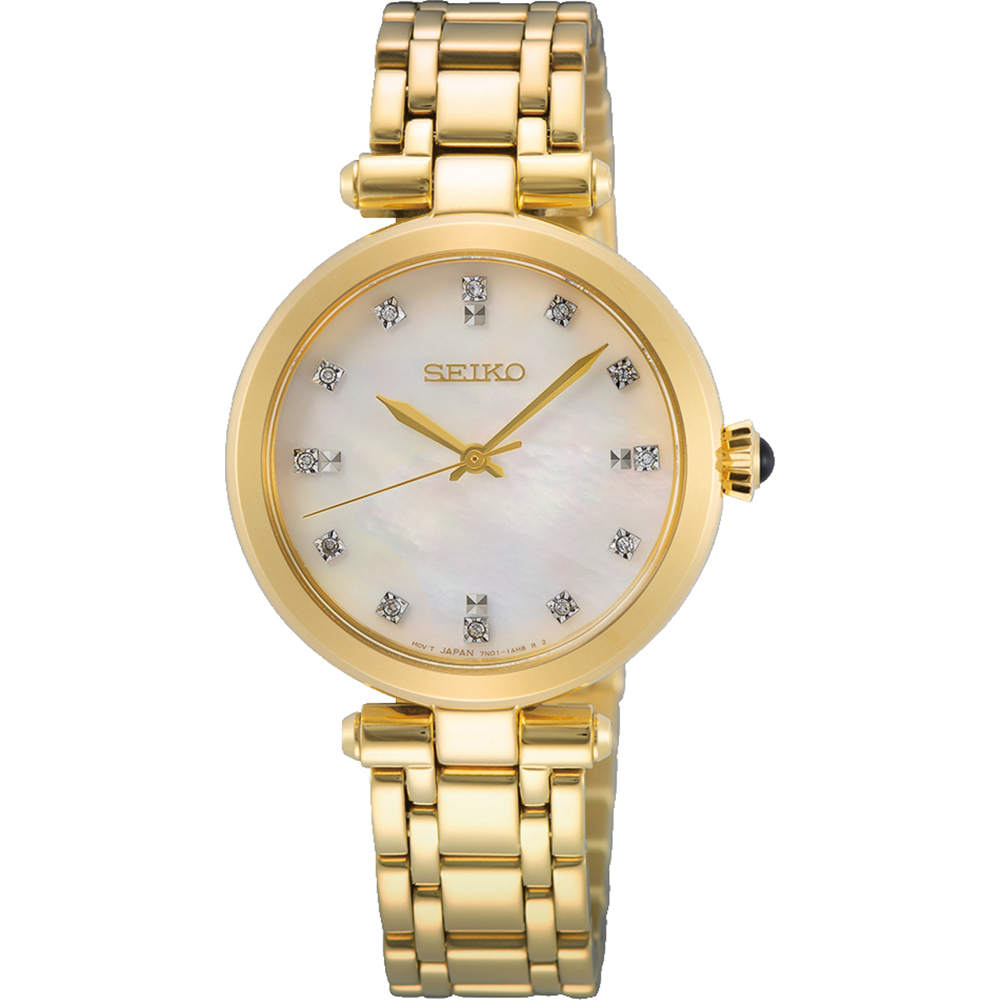 SEIKO セイコー ブレスウォッチ 2Pカラーストーン ルビー ゴールド Seiko SRZ536P1 Watch • EAN: 4954628238016 • hollandwatchgroup.com