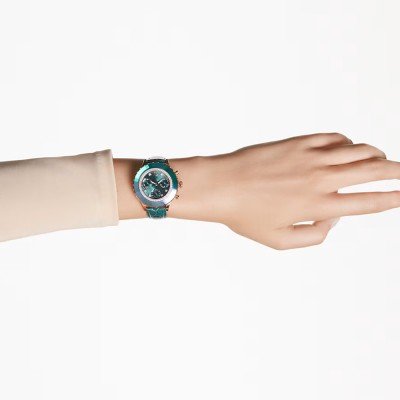 Swarovski Citra Sphere Chronograph Black Dial Black Leather