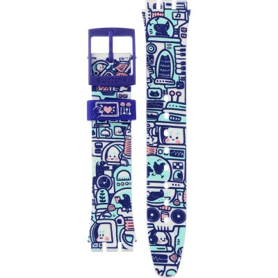 Swatch Plastic - Originals Medium (34mm) /Access/Solar/Musicall/Stop - G/SK/SL/SR/SS/SO28 ASO28Z702 B-Bot Strap