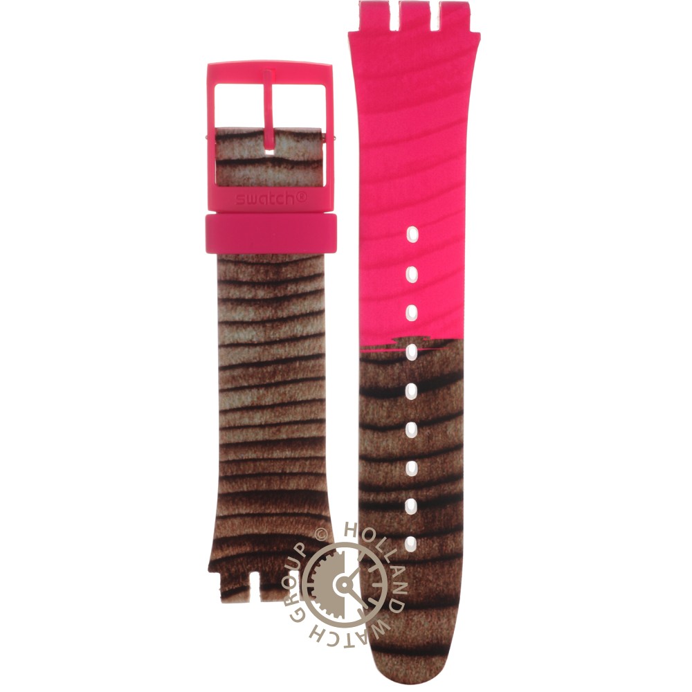 Swatch Watch - SUOP703 - WOODKID Swatch Woodkid Pink and Brown Dial Pink and Brown Silicone  main image 3