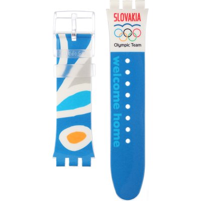Swatch Plastic - X-Large - SUD ASUDK106AQ NOC Athens 2004 Slovakia Strap
