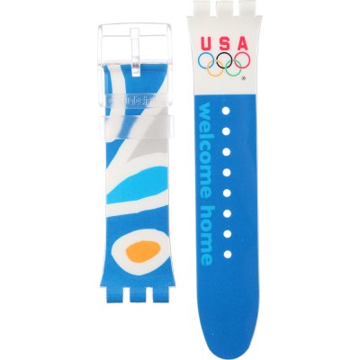 Swatch Plastic - X-Large - SUD ASUDK106T NOC Athens 2004 United States Strap