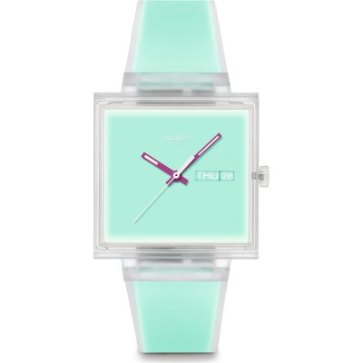 Swatch What If - Square SO38K702 What If... Jelly see thru mint? Watch