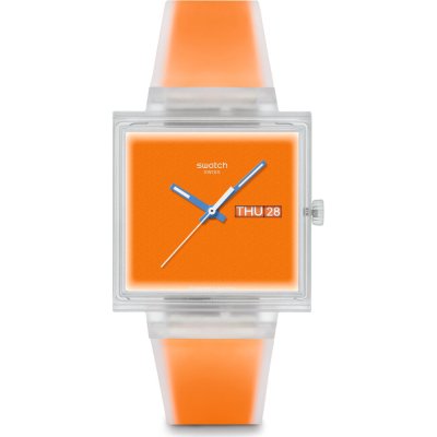 Swatch What If - Square SO38K704 What If... Jelly see thru orange? Watch