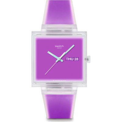 Swatch What If - Square SO38K705 What If... Jelly see thru magenta? Watch