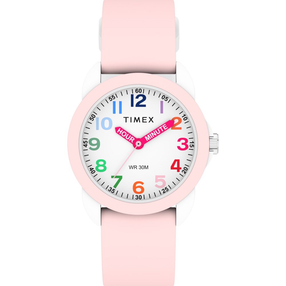 Timex TW2W92000 – Orologio Per Bambini Con Quadrante Bianco E Cinturino Rosa, Leggero E Divertente