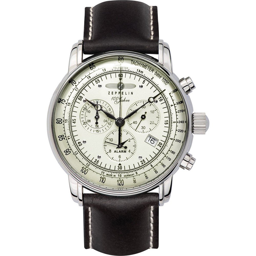 ZEPPELIN 100周年モデル 8682-3 クロノグラフ 美品・電池新品 zeppelin-8680-3-100-jahre-